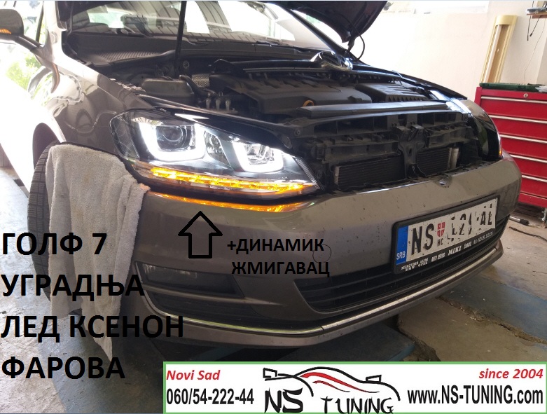 vw golf 7 xenon led gtd farovi dinamicki zmigavac ugradnja novi sad tuning